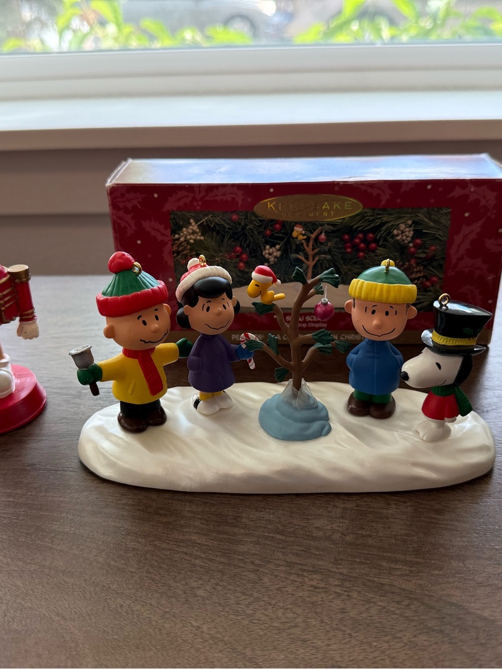 Hallmark Peanuts Holiday Figurine Set in Red, Green, Yellow, Blue, Purple